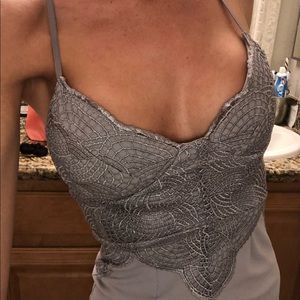 Lavender lace mini dress